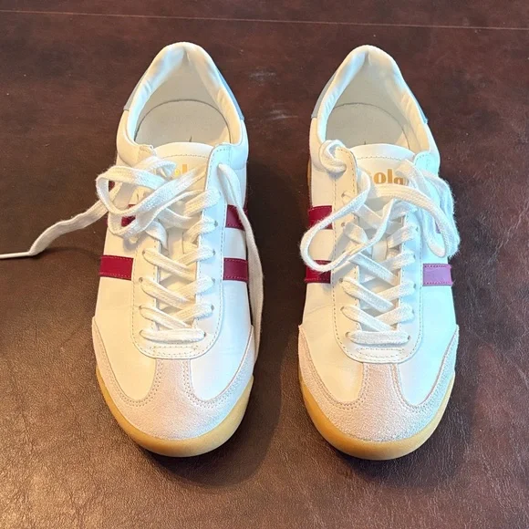 Gola Classic White and Red Sneakers - Picture 2 of 7